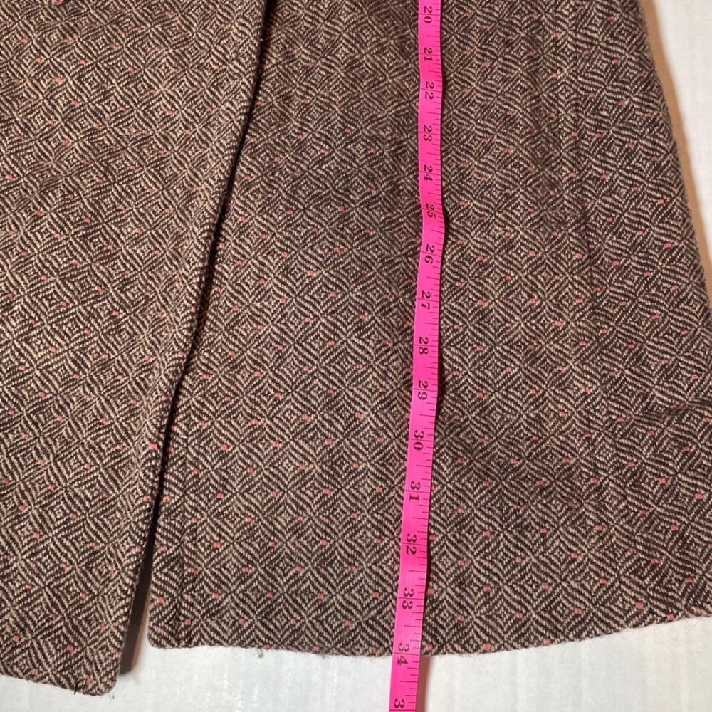 Gap Womens Brown Wool Blend Geometric Diamond Pattern Car Coat Jacket Size M - Picture 7 of 7